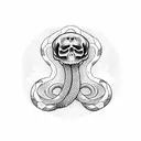 "snake skeleton" winding around mushrooms  tattoo design idea