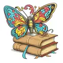 A 3D printer creating a colorful butterfly emerging from a book tattoo design idea