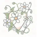 I need a heart with daisies and strawberry’s on a vine. I cant show you another picture and I want this heart to be like tattoo design idea