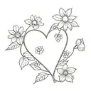 I need a heart with daisies and strawberry’s on a vine. I cant show you another picture and I want this heart to be like tattoo design idea