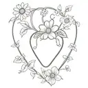 I need a heart with daisies and strawberry’s on a vine. I cant show you another picture and I want this heart to be like tattoo design idea
