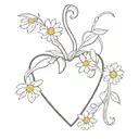 I need a heart with daisies and strawberry’s on a vine. I cant show you another picture and I want this heart to be like tattoo design idea