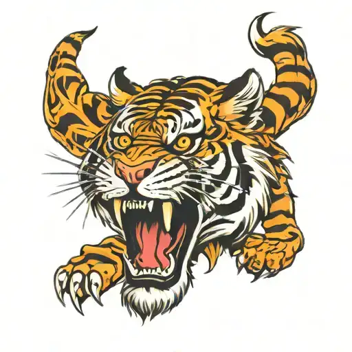 tiger roar tattoo design idea