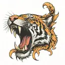 tiger roar tattoo design idea
