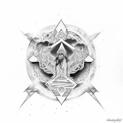 design based on overcoming bad thoughts, staying loyal to god and being stoic tattoo design idea