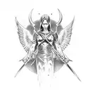 archangel Michael killing devil  forearm full round tattoos  tattoo design idea