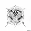 design based on overcoming bad thoughts, staying loyal to god and being stoic tattoo design idea