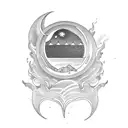 half sun half moon tattoo design idea