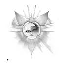 half sun half moon tattoo design idea