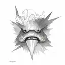 lightning clouds tattoo design idea