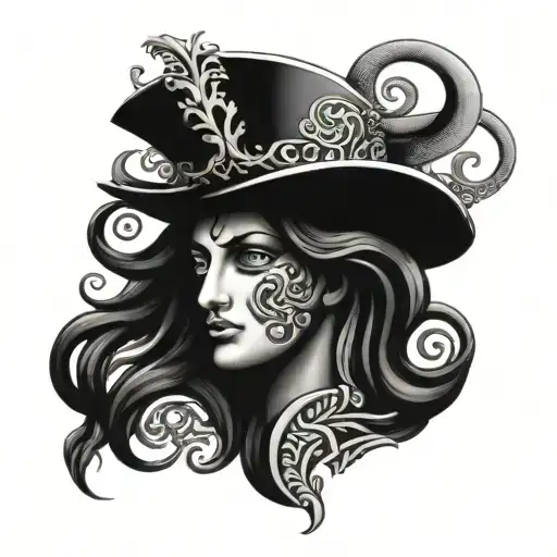 sicilian trenacria with medusa in the middle with green eyes tattoo design idea