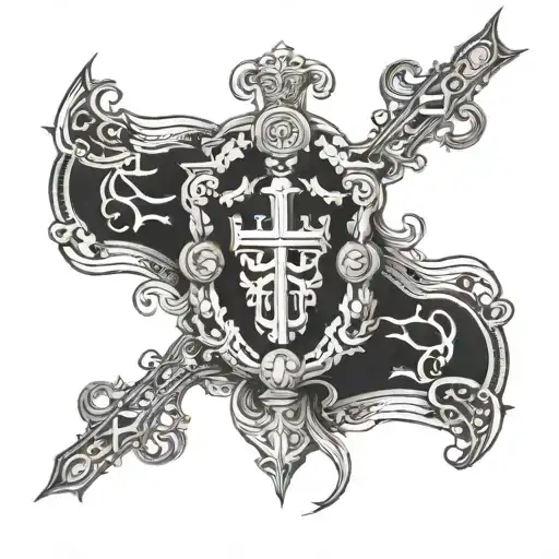 Potuguese shied with the portuguese cross behind the shield tattoo design idea