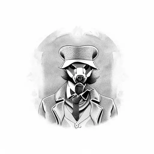 badger dressed as thomas shelby tattoo design idea