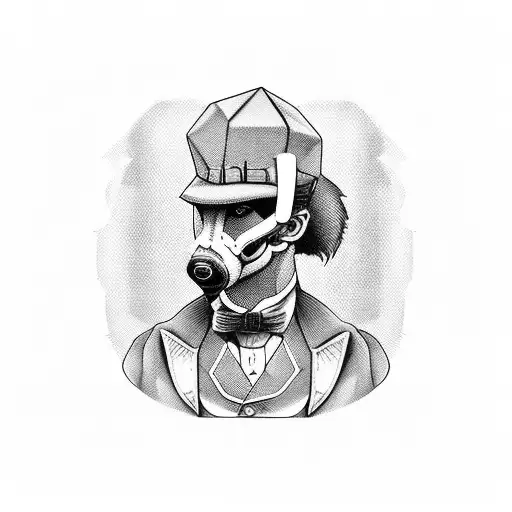 badger dressed as thomas shelby tattoo design idea