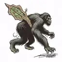 Bigfoot hunting  tattoo design idea