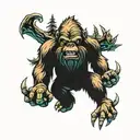 Bigfoot hunting  tattoo design idea