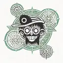Monkey D Luffy and Satanic Sign Collaboration  tattoo design idea