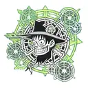 Monkey D Luffy and Satanic Sign Collaboration  tattoo design idea