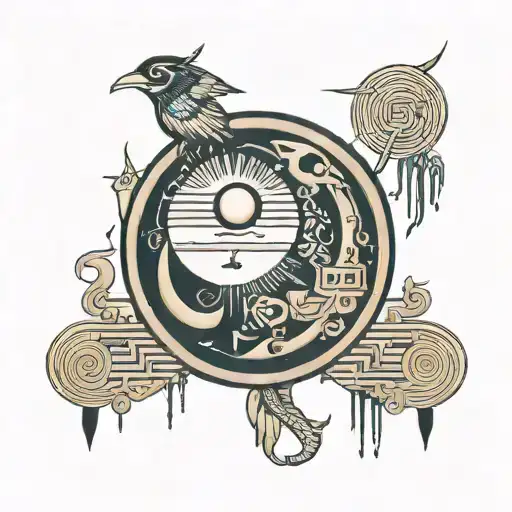 hieroglyph moon  tattoo design idea