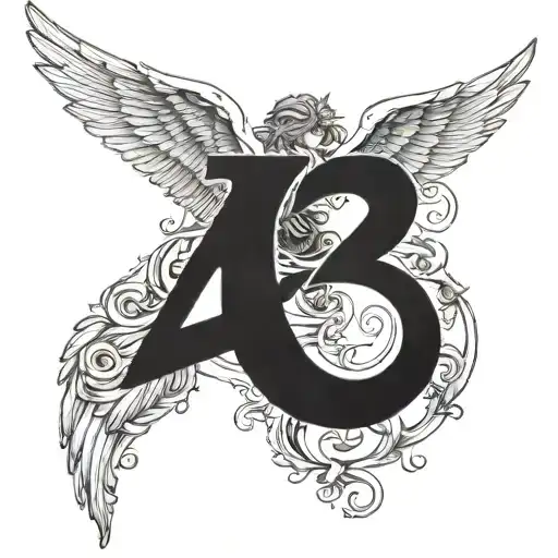the number 222 with angel wings spread above the number  tattoo design idea