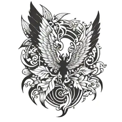222 with angel wings spread  tattoo design idea