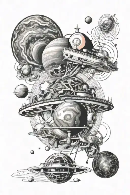 Universe, Jupiter, Resident Evil, The Beatles album covers tattoo design idea