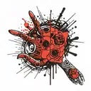 hand and eye of vecna tattoo design idea