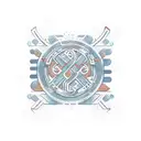 Combine elements of your occupation with traditional symbols from your 1st generation bloodline in a new-school style tattoo design idea