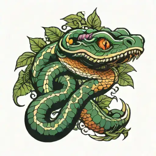 staff of moses snake  tattoo design idea
