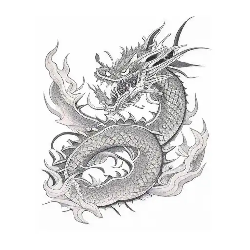 arm dark flower dragon tattoo design idea