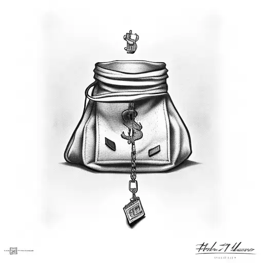 Premium Vector | Hand drawn illustration of money bag outline