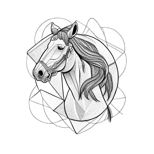 Cowboy and horse tattoo design idea