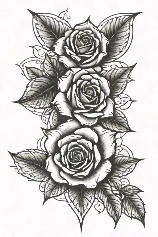 Rose and male star tattoo design idea