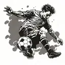 A soccer player ascending to the sky tattoo design idea