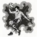 A soccer player ascending to the sky tattoo design idea