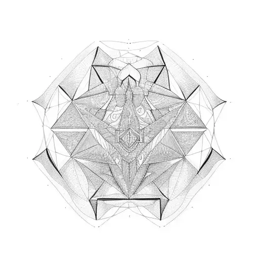 abdomen de persona y geometría  tattoo design idea