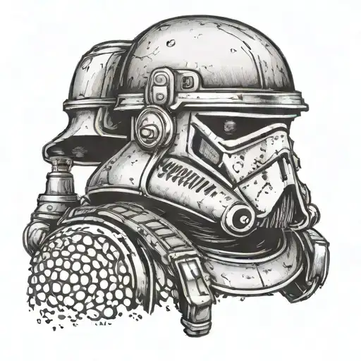 storptropper with Vador cap holding tattoo design idea