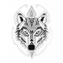 Aztec wolf tattoo design idea