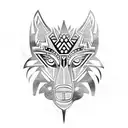 Aztec wolf tattoo design idea