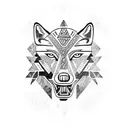 Aztec wolf tattoo design idea