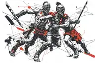 gladiator fighting tattoo design idea