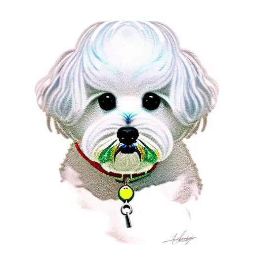 maltese bichon tattoo design idea