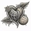 Heart and Volleyball tattoo design idea