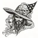 CAllie Maggotbone and Rob zombie's American witch Making out  tattoo design idea
