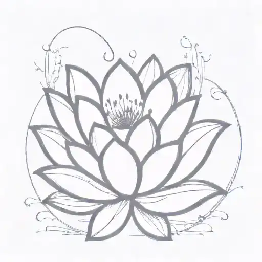 lotus flower watercolor splashes tattoo design idea