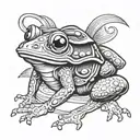 samurai frog tattoo design idea