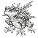 samurai frog tattoo design idea