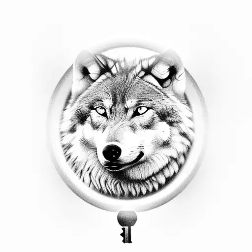 keyhole with wolf tring to get out tattoo design idea