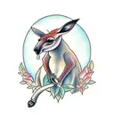 kangaroo with joey tattoo design idea