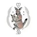 kangaroo with joey tattoo design idea